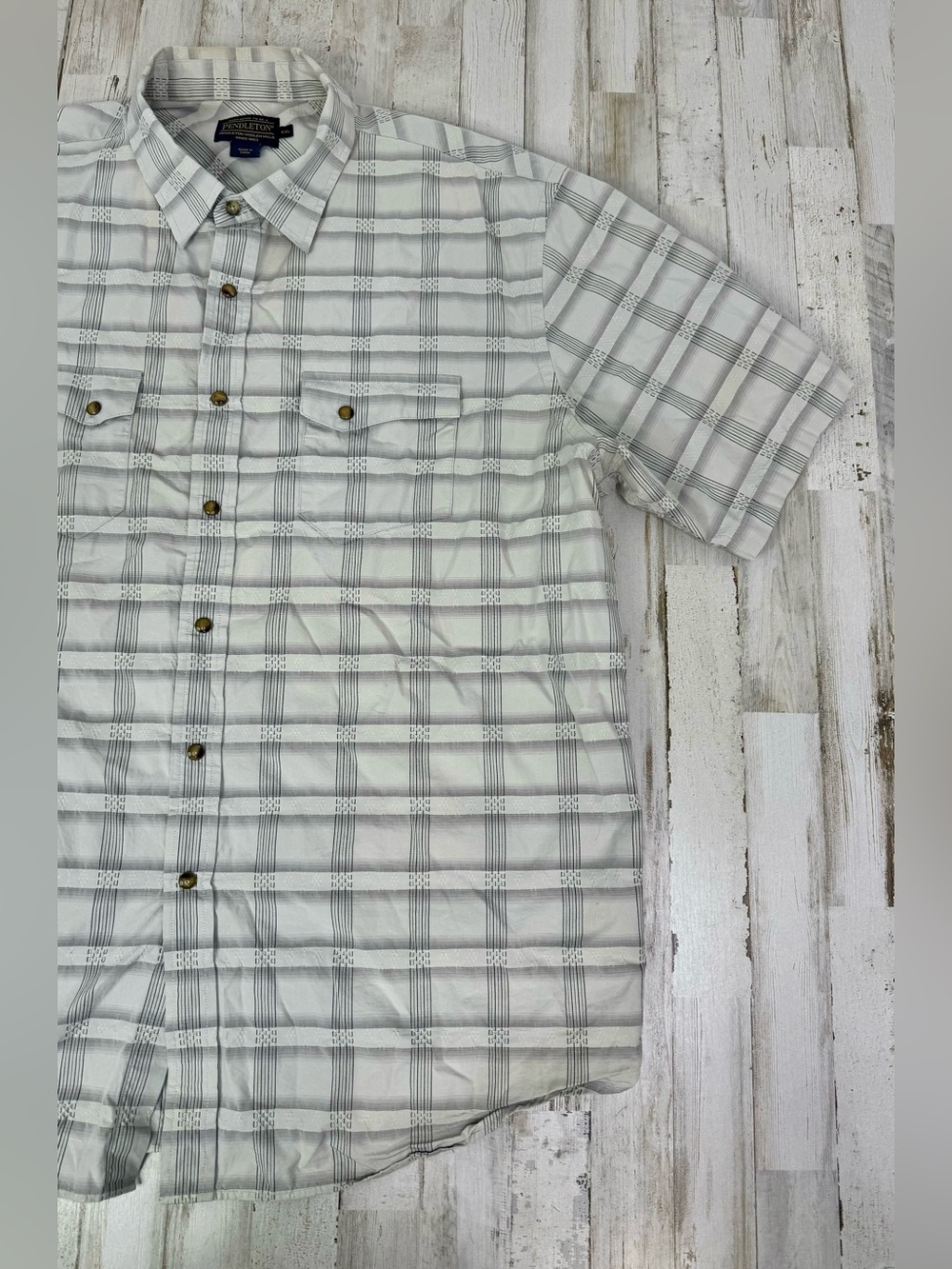 Pendleton Frontier Pearl Snap Shirt Men's 2XL Plaid Western Short Sleeve - Picture 2 of 10